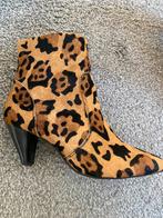 Dorothy Perkins lederen laarsjes leopard print maat 8, Bruin, Verzenden, Lage of Enkellaarzen, Zo goed als nieuw