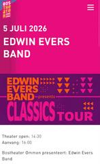 Edwin Evers band 5 juli 2026 ( = Uitverkocht), Tickets en Kaartjes, Twee personen, Juli