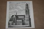 Antieke gravure - De Dom te Utrecht - Circa 1880 !!, Antiek en Kunst, Kunst | Etsen en Gravures, Ophalen of Verzenden