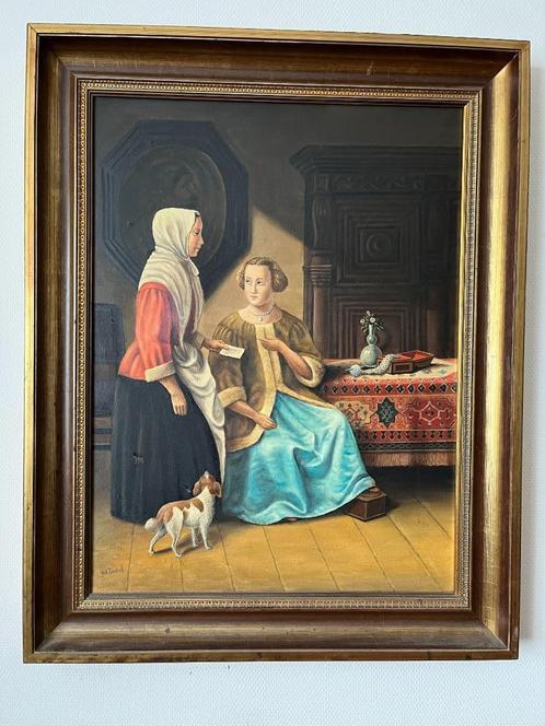 Klassiek schilderij: naar Vermeer, Antiek en Kunst, Kunst | Schilderijen | Klassiek, Ophalen