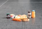Koffie melk sap jam kaas ei brood miniatuur nieuw 1:12 Blauw, Ophalen of Verzenden, Nieuw, Decoratie