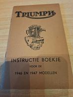 Triumph instructie boekje  1946 en 1947 modelllen, Motoren, Ophalen of Verzenden, Triumph