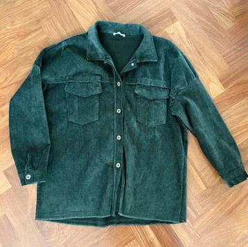 Groene ribfluwelen blouse/jackje XL beschikbaar voor biedingen