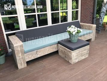 Steigerhouten Loungebank Tuinbank Tuinset Tafel Stoelen Bank beschikbaar voor biedingen