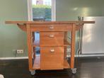 Robuust, massief Beuken Keuken Trolley - Hakblok op wielen, Ophalen, Gebruikt, Overige kleuren, 50 tot 100 cm