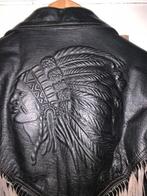 Gringo biker Leren Jas met Franjes en indianenprint maat XXL, Gringo, Heren, Jas | leer, Ophalen of Verzenden