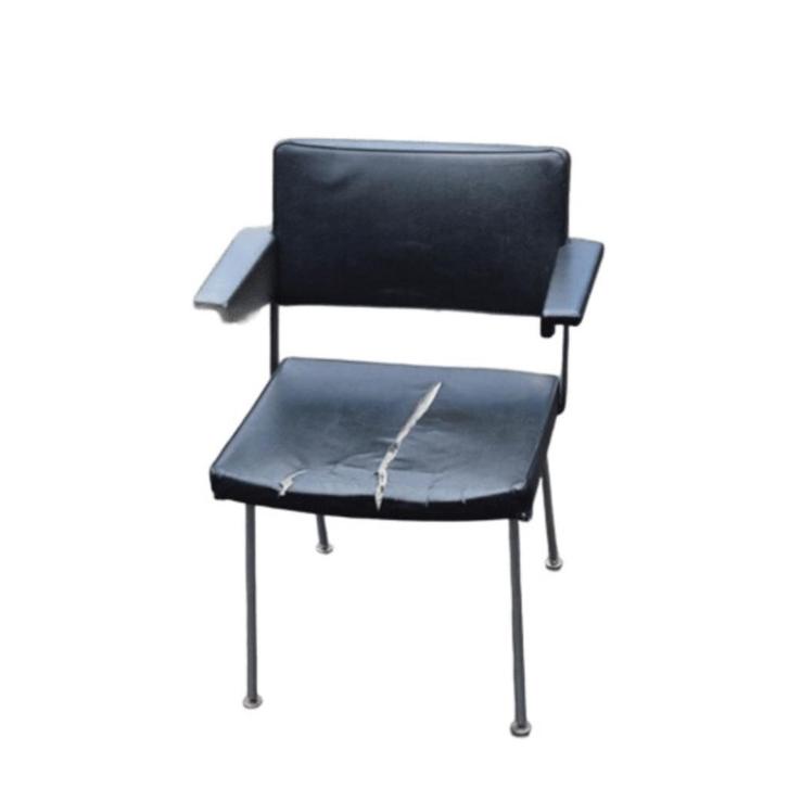 Gispen stoel model 1265 door ontwerper Cordemeyer, Huis en Inrichting, Stoelen, Gebruikt, Eén, Stof, Zwart, Ophalen