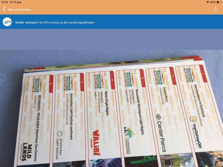 Voordeelbonnen postcodeloterij, Tickets en Kaartjes, Kortingen en Cadeaubonnen, Drie personen of meer, Overige typen, Kortingsbon