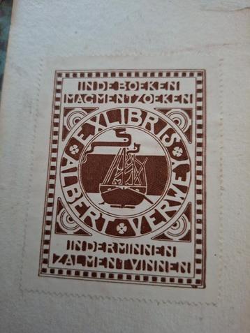EX LIBRIS van Albert Verwey ontwerp van BERLAGE beschikbaar voor biedingen