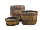 ZATERDAG OPEN!! Bloembakken - set van 3 - eiken -whiskyvaten, Tuin, Minder dan 60 cm, Rond, Nieuw
