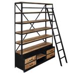 Bibliotheek kast met ladder, Ophalen, Zo goed als nieuw
