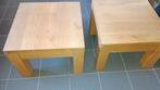 2 eiken bijzet tafels met lade, 55 tot 75 cm, Zo goed als nieuw, Hout, Ophalen