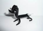 Glazen teckel zwart, Verzamelen, Beelden en Beeldjes, Zo goed als nieuw