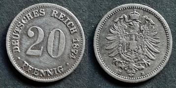 Duitsland  20 Pfennig 1874 B zilver beschikbaar voor biedingen
