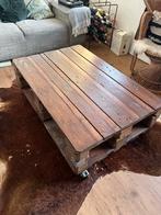 Stoere Pallet Salontafel op Wielen, Huis en Inrichting, Tafels | Salontafels, Ophalen, Gebruikt, 100 tot 150 cm, 50 tot 100 cm