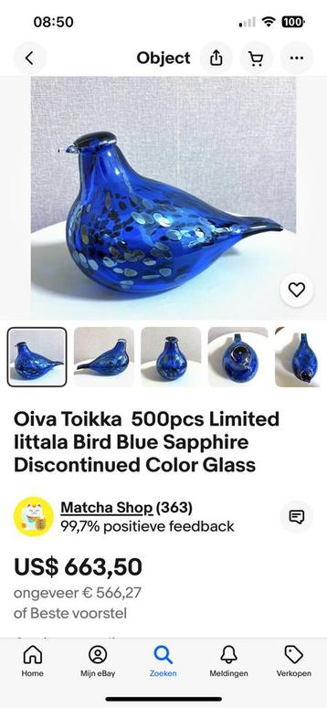 Oiva  Toikka Blue Sapphire. Genummerd beschikbaar voor biedingen