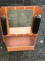 Oude vintage hal spiegel met lade en 2 borstels, Antiek en Kunst, Antiek | Spiegels, Ophalen, Rechthoekig, Minder dan 50 cm, Minder dan 100 cm
