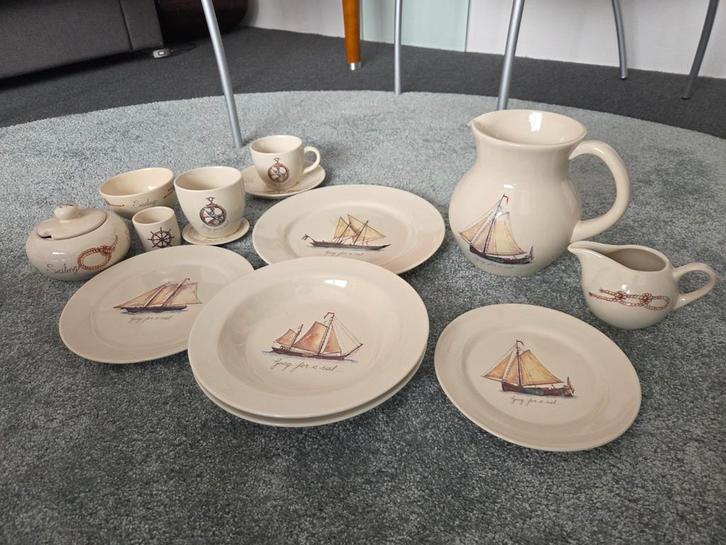 Serviesgoed van Jet (zeilboot motief), Huis en Inrichting, Keuken | Servies, Zo goed als nieuw, Compleet servies, Overige stijlen