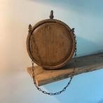 Antieke Houten Drinkfles / Veldfles Tonnetje, Antiek en Kunst, Ophalen of Verzenden