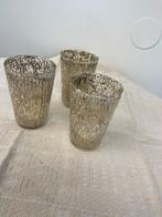 Set van 3 decoratieve kaarsenhouders, Ophalen, Beige, Zo goed als nieuw, Metaal