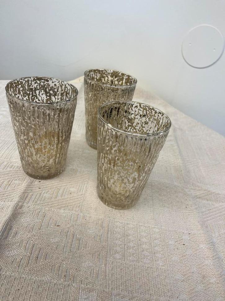 Set van 3 decoratieve kaarsenhouders, Huis en Inrichting, Woonaccessoires | Kandelaars en Kaarsen, Zo goed als nieuw, Kandelaar