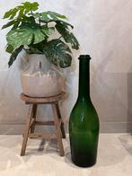 Grote antieke glazen fles (zwaar!), Huis en Inrichting, Woonaccessoires | Vazen, Ophalen, 50 tot 75 cm, Groen, Glas