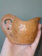 Handgesneden Houten Beker met Details, Ophalen of Verzenden