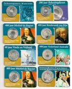 8 x zilveren coincards 7 van 5 euro en 1 van 10 euro, Ophalen of Verzenden, Nederland, Munten