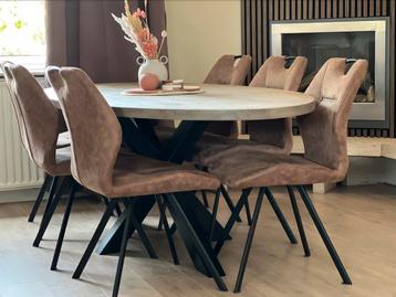 Moderne Eetkamerset – Tafel 230x110 + 6 Stoelen optie excl. beschikbaar voor biedingen