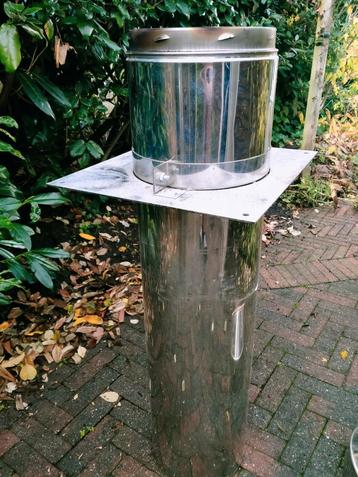 100 cm RVS dubbelwandig rookkanaal + brandseparatie
