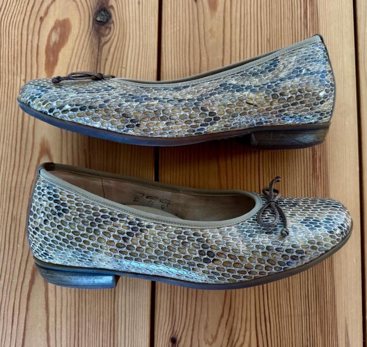 Waldläufer ballerina's / flats - slangenprint leer - maat 38, Kleding | Dames, Schoenen, Zo goed als nieuw, Ballerina's, Bruin