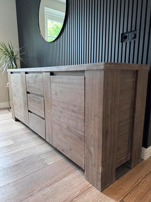 Acacia meubelset massief, Huis en Inrichting, Kasten | Dressoirs, Gebruikt, 25 tot 50 cm, Met lade(s), Met deur(en), Met plank(en)