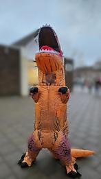 KIMU Opblaas Kostuum T-Rex Bruin t/m 140cm, Kinderen en Baby's, Carnavalskleding en Verkleedspullen, Ophalen, Zo goed als nieuw