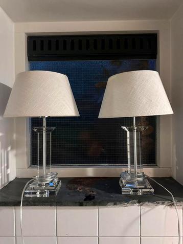 Set van 2 luxe glazen tafellampen – nieuwstaat beschikbaar voor biedingen
