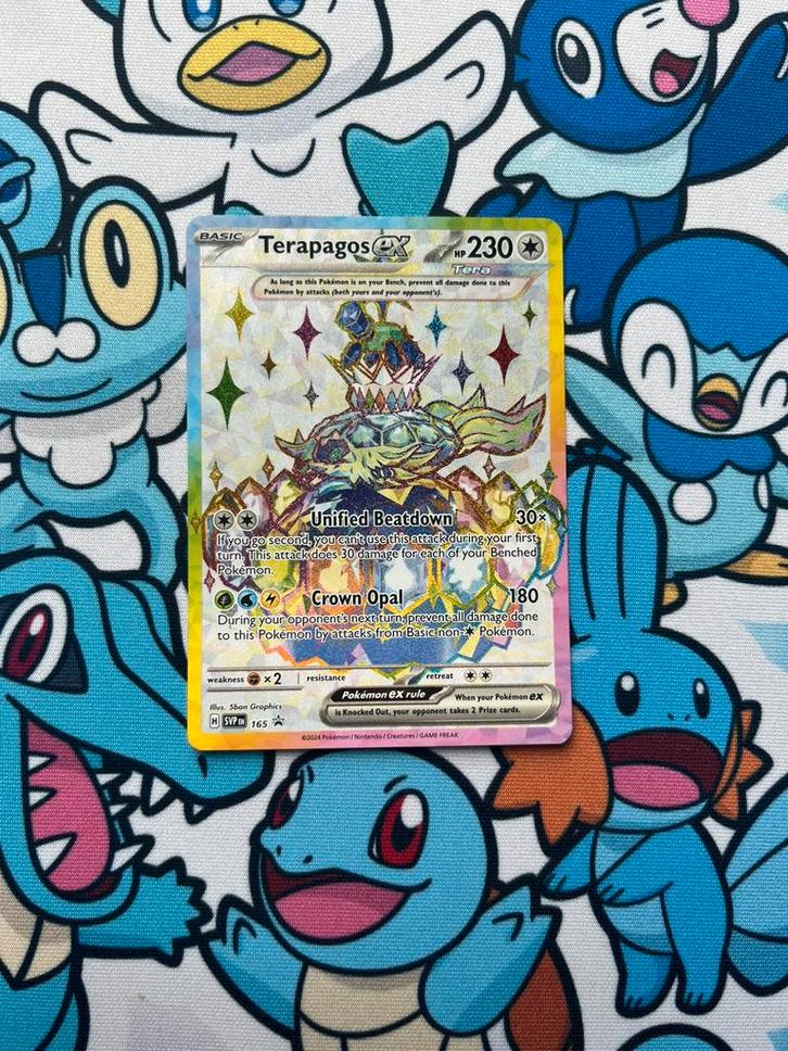 Terapagos Ex 165, Hobby en Vrije tijd, Verzamelkaartspellen | Pokémon, Zo goed als nieuw, Losse kaart, Foil, Verzenden