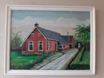 Schilderij dorpsgezicht in de buurt van Onstwedde, Antiek en Kunst, Ophalen of Verzenden