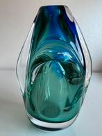 Vintage Murano Italy Vaas Solifleur Turquoise Blauw 70’s, Ophalen of Verzenden
