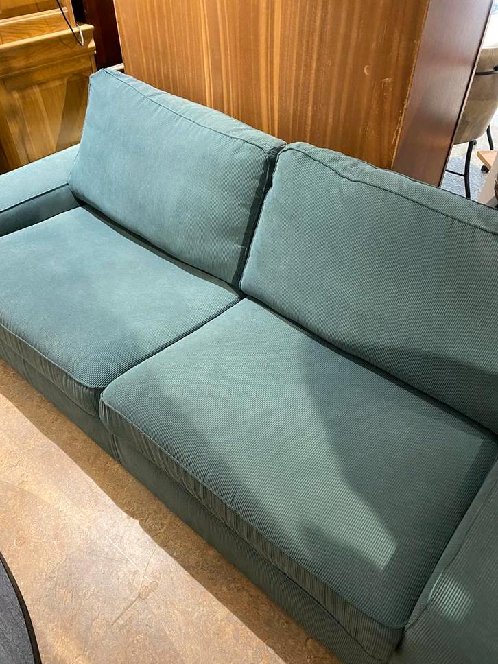 Kivik 3 zits groene bank, Huis en Inrichting, Banken | Bankstellen, Gebruikt, Hoekbank, Vierpersoons of meer, 250 tot 300 cm, 75 tot 100 cm