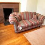 Engelse Sofa + Wingchair in streep design messing wielpoot., Ophalen, Driepersoons, 75 tot 100 cm, Zo goed als nieuw