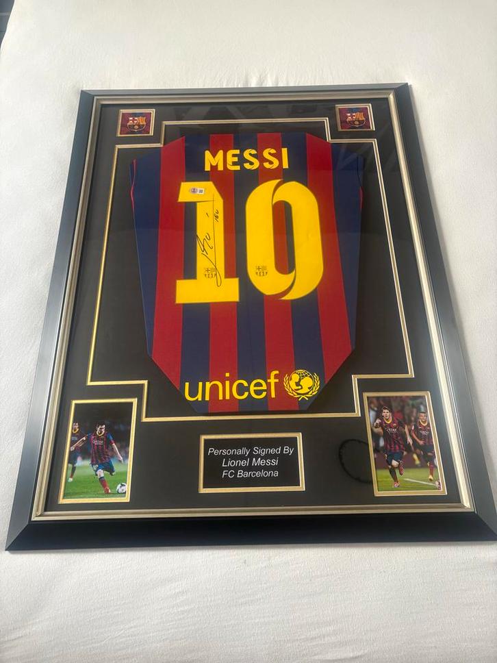 Gesigneerd Messi Shirt FC Barcelona Ingelijst, Audio, Tv en Foto, Fotografie | Fotolijsten, Zo goed als nieuw, Ophalen of Verzenden