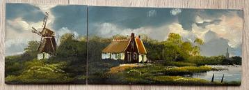 Schilderijtjes B de Vries (tweeluikje) beschikbaar voor biedingen