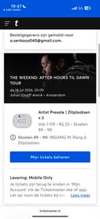 The weeknd 2 tickets 16 juli 1e ring, Tickets en Kaartjes, Twee personen, Juli
