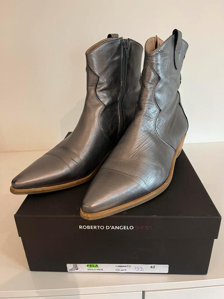 Enkellaarsjes maat 42 boots laminato RobertoDangelo, Kleding | Dames, Schoenen, Zo goed als nieuw, Lage of Enkellaarzen, Overige kleuren
