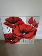 Olieverf Schilderij Klaproos 90 x 90 cm, Antiek en Kunst, Ophalen