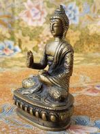 Mooi zwaar antiek Oosters brons beeldje van Boeddha 11,2 cm., Antiek en Kunst, Kunst | Niet-Westerse kunst, Ophalen of Verzenden