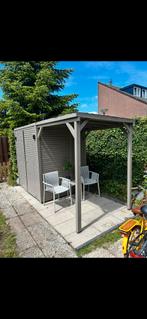Houten schuur met overkapping, Tuin en Terras, Tuinhuizen, Tuinhuis, 250 tot 500 cm, Ophalen of Verzenden, Zonder ramen