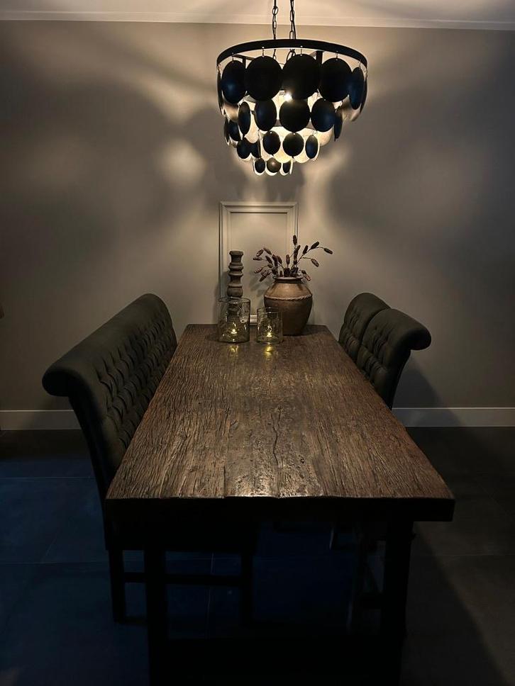 Landelijke eettafel te koop!, Huis en Inrichting, Tafels | Eettafels, Gebruikt, 50 tot 100 cm, Rechthoekig, Teakhout, Ophalen