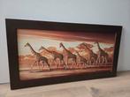 Houten schilderij, kudde Giraffen, Ophalen, Zo goed als nieuw, Schilderij