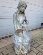 Antiek brons standbeeld fontein Vrouw met waterkruik, Verzenden, Brons