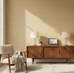 7132 vintage geweven behang in goud beige tinten swiet, Verzenden, 75 m² of meer, Beige